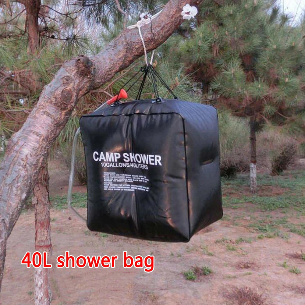 40L Water Bag Solar Shower Bag Leak‑proof Outdoor Camping Shower Bag for Travel Hiking Picnic Water Bathing Bags Accessories