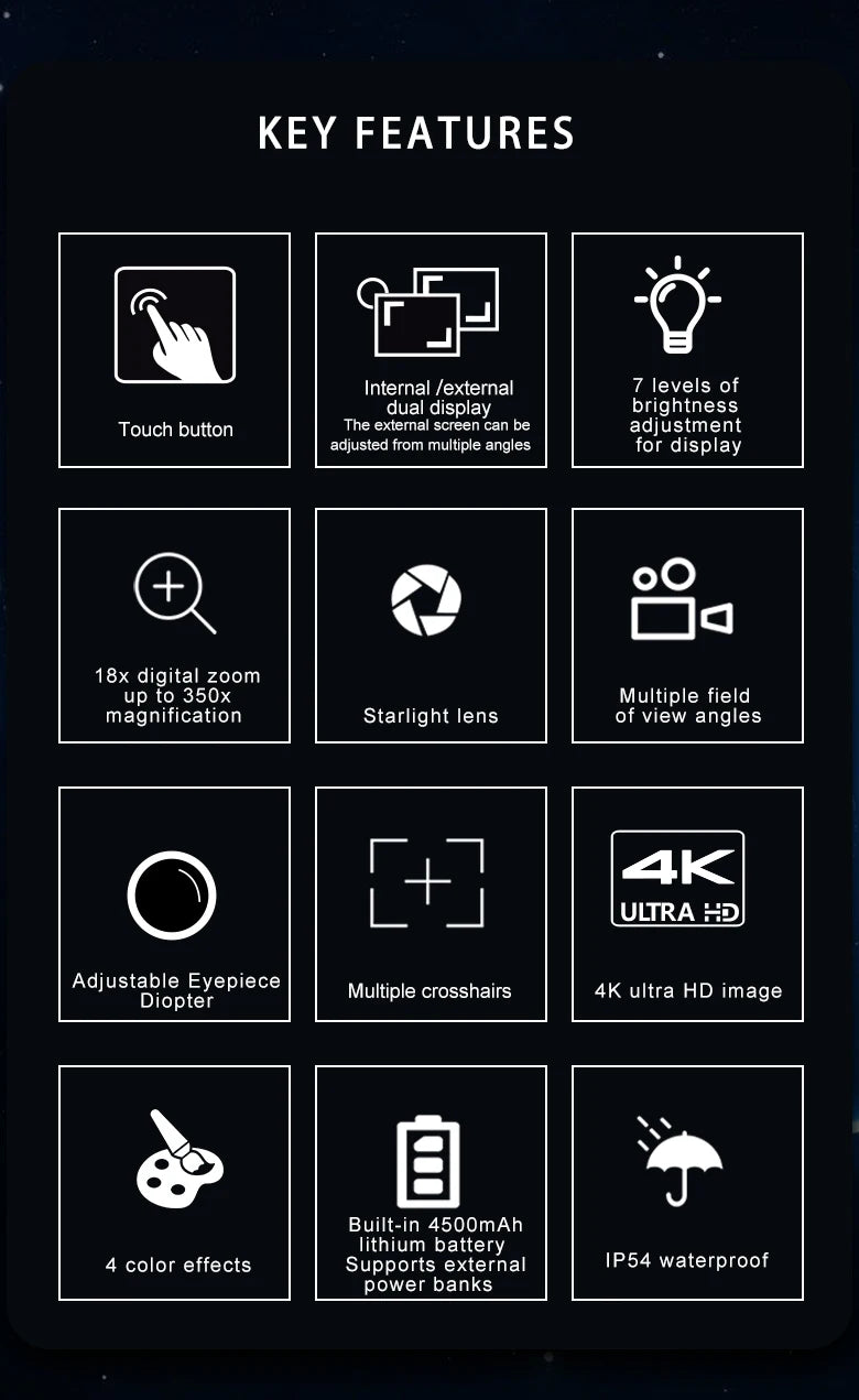 Digital Spotting Scope with Screen Portable Auto-Focus Electronic 4K Smart Telescope with Tripod 32GB SD Card and Carrying Bag f