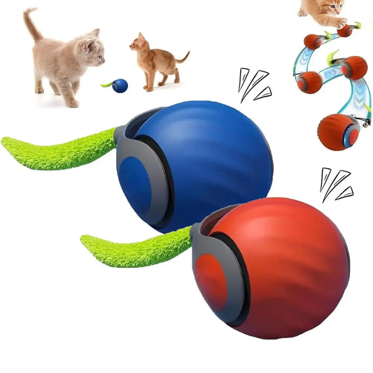 Cat Toy, Speedy Tail Cat Toy, Interactive Cat Ball Toy, Smart Cat Toys Ball, Two Speed Adjustment, with Tail 