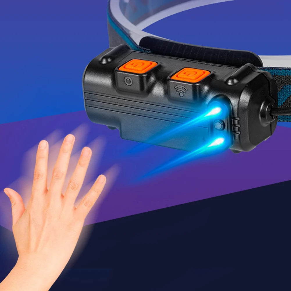 XPG+COB LED Zoom Induction Headlamp USB Rechargeable Outdoor Head Light Power Display Super Bright Headlight for Hiking Fishing