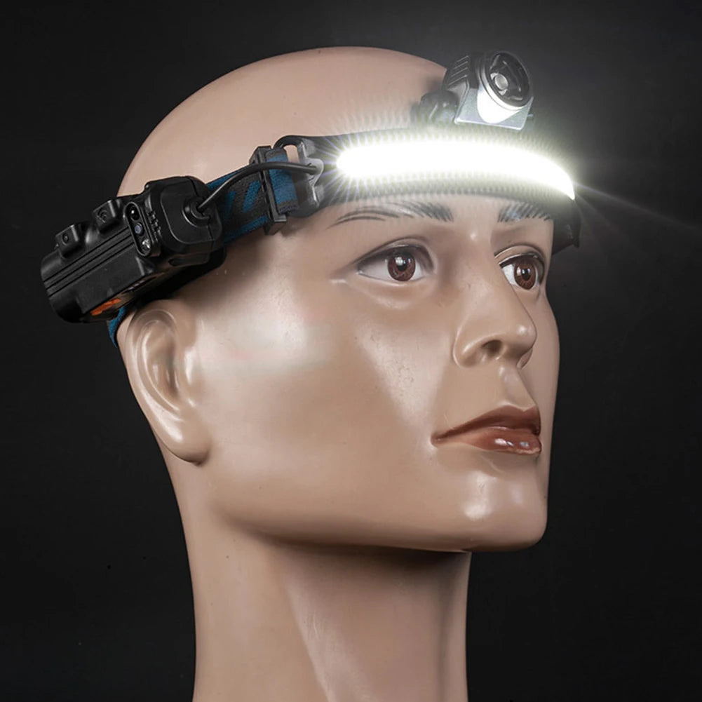 XPG+COB LED Zoom Induction Headlamp USB Rechargeable Outdoor Head Light Power Display Super Bright Headlight for Hiking Fishing