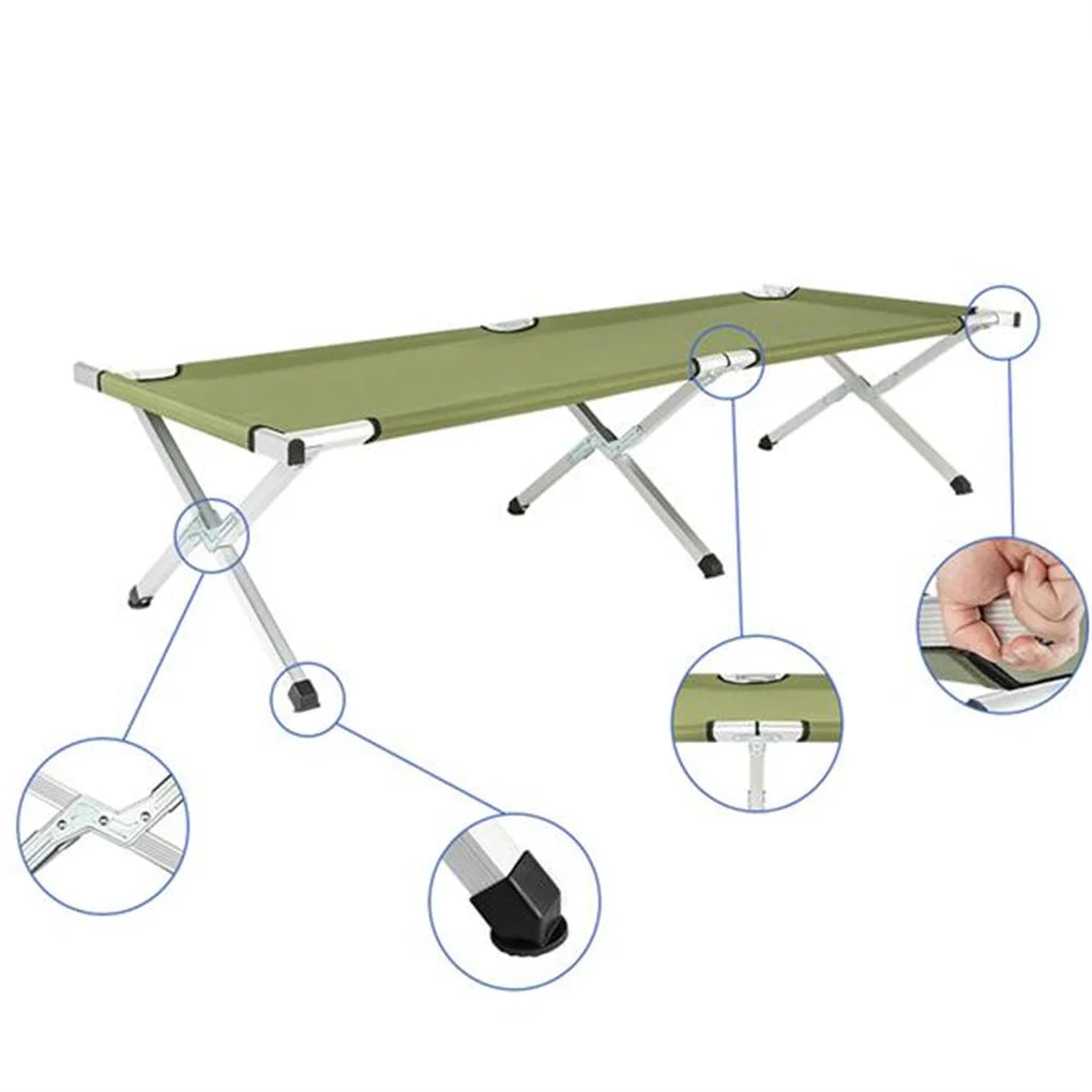 Camping Cot Portable Folding Bed Ultralight Aluminum Alloy Sleeping Cot for Outdoor Hiking Backpacking Travel with Carrying Bag