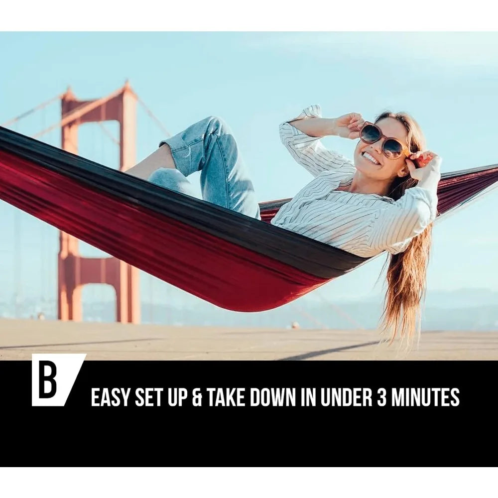 Bear Butt 2 Person Portable Hammock - Backpacking to Camping - Double Hammock for Travel & Outdoor