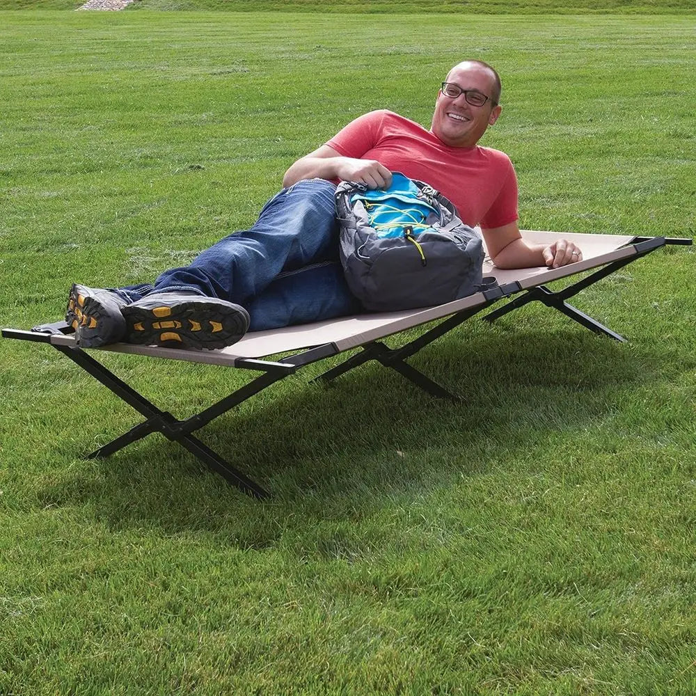 TrailII Large olding Cot with Easy Setup & Takedown, Supports Adults up to 6t 2in or 300lbs, Great or Camping, Lounging, Elevate