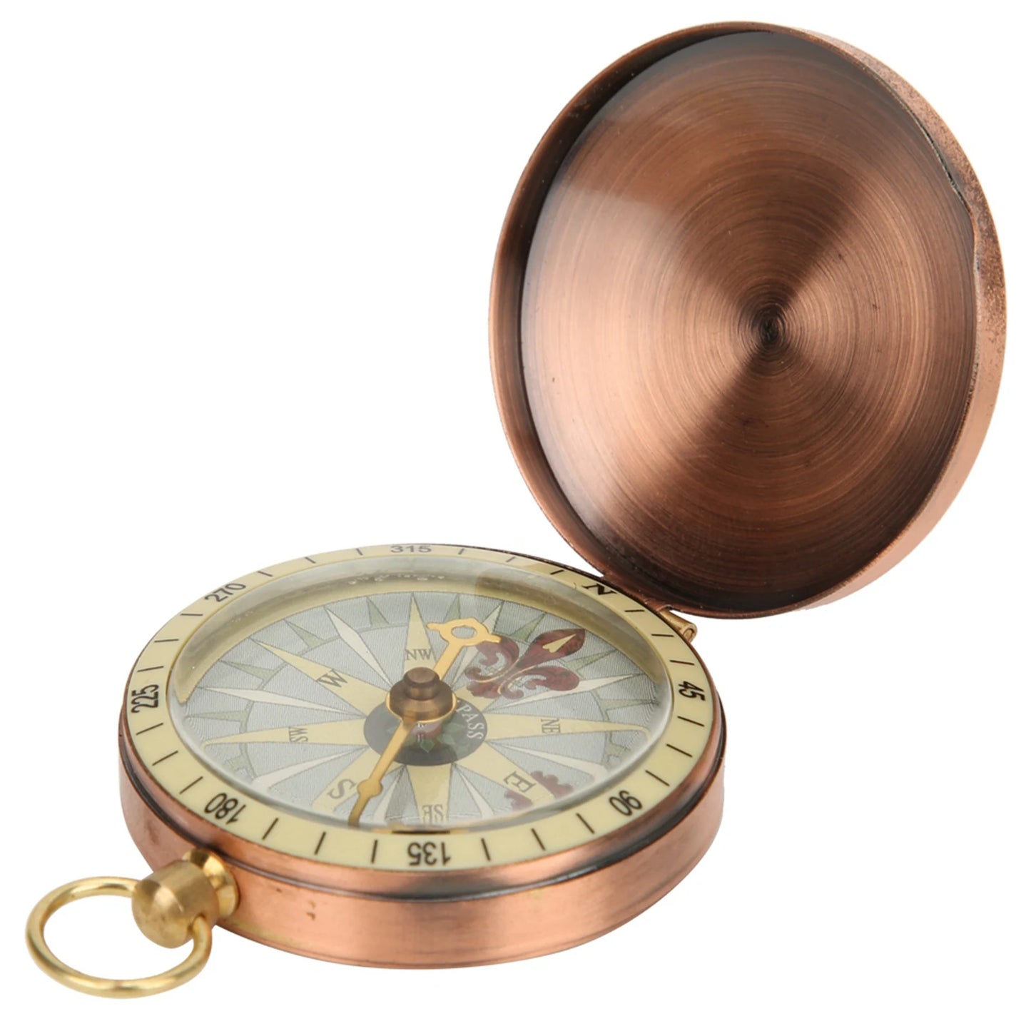 Metal  Portable Vintage Retro Metal Copper  Cover  Watch  for Camping Hiking Boating