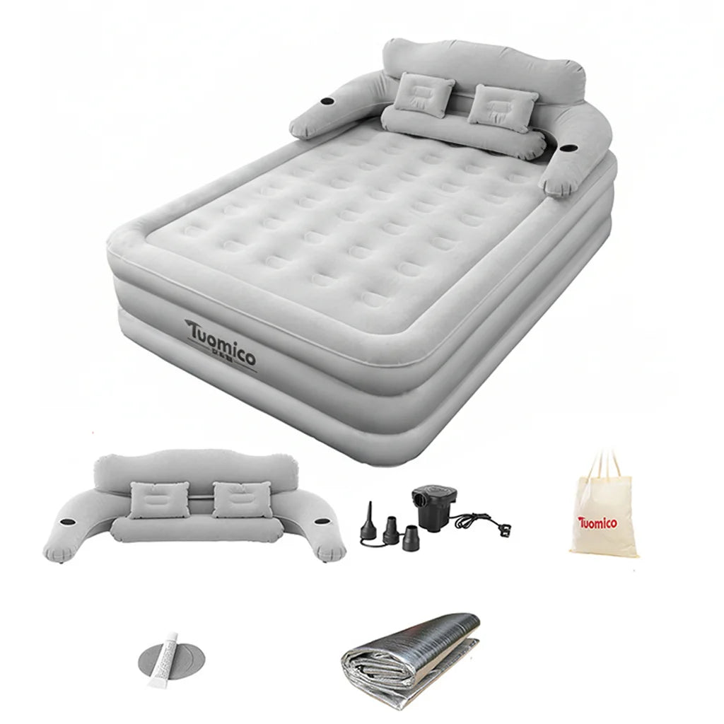 2 Persons Inflatable Mattress Camping Folding Indoor Outdoor Home Air Cushion 48cm Portable Foldable Lazy Sofa Mat