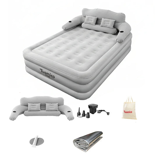 2 Persons Inflatable Mattress Camping Folding Indoor Outdoor Home Air Cushion 48cm Portable Foldable Lazy Sofa Mat