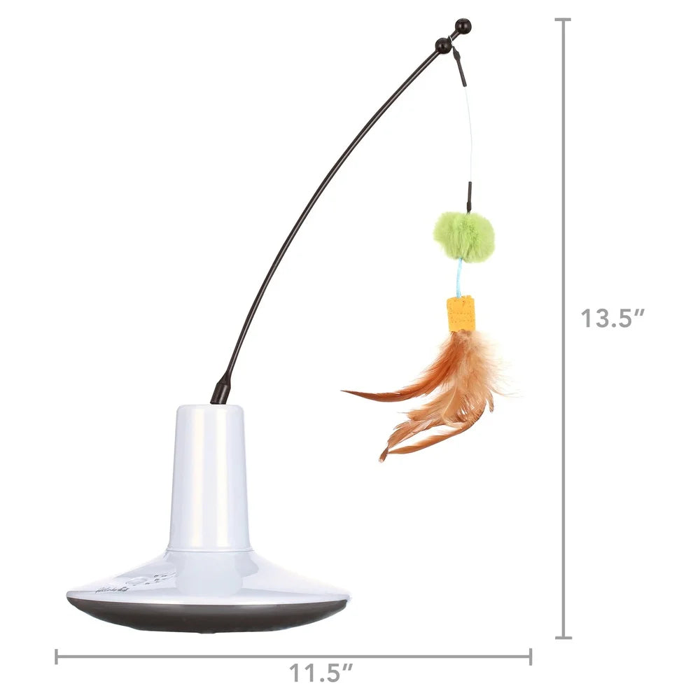 Electronic Cat Toy Interactive Motion Feeder with Speed Settings Multi-Textured Feathers Exercise and Hunting Instincts Safe