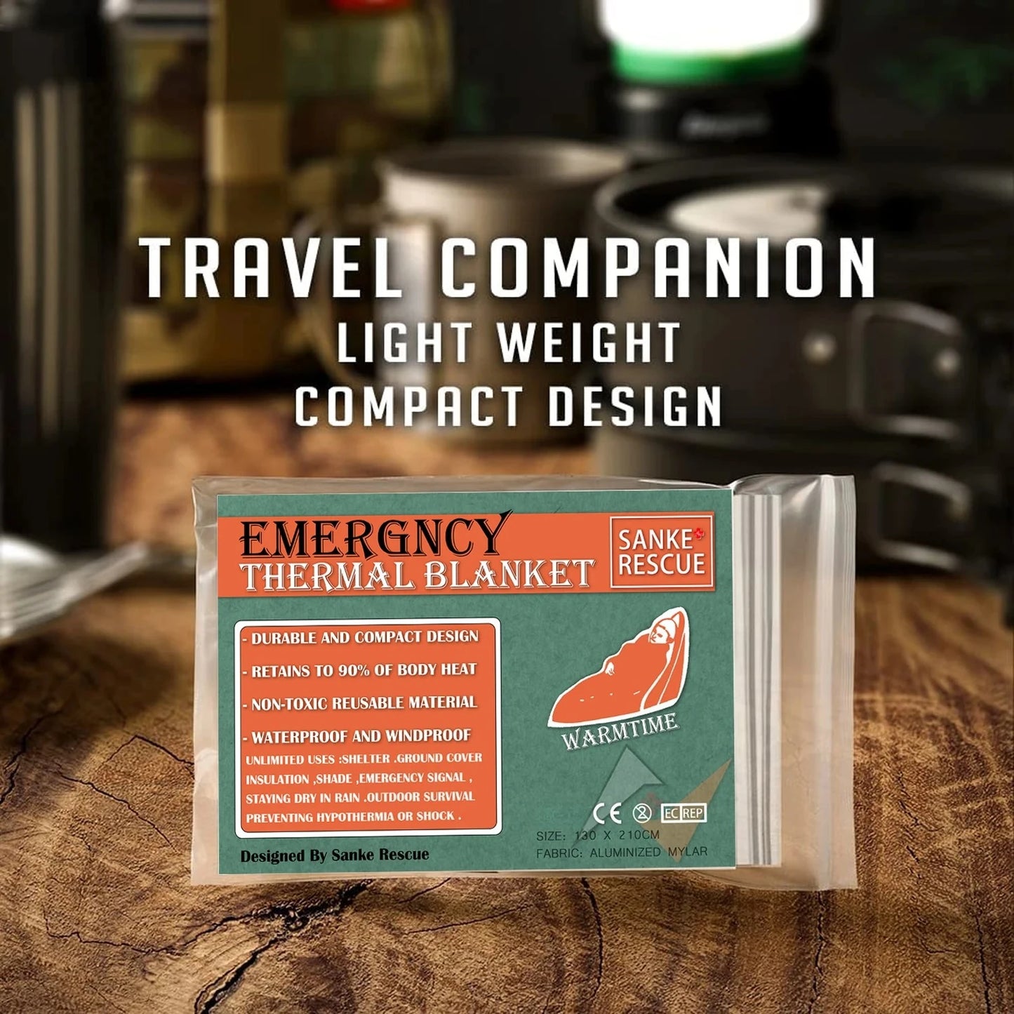 4pcs Emergency Blanket Mylar Thermal Foil Space Blanket Designed for NASA Body Warmer Outdoor First Aid Camping Hiking Travel