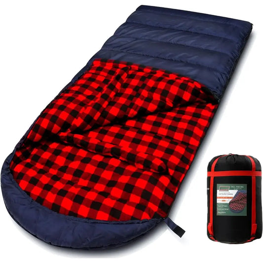 0 Degree Sleng Bag Cotton lannel Sleng Bags or Adults Cold Weather Camping Winter Zero Degree Warm Weather Big and Tall