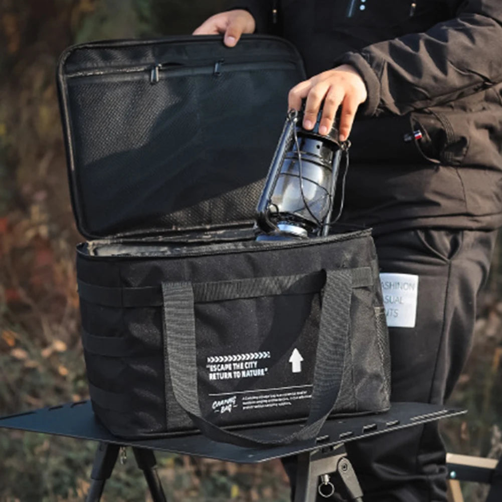 20 L Picnic Bag Cookware Storage Bag with Handle Camping Storage Bag Camping Hiking Meal Bag for Beach Picnic Road Trip Travel