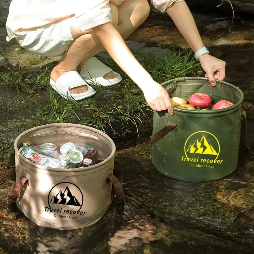 Folding Bucket Waterproof Foldable Water Sink Bucket Portable Travel Foldable Basin Camping Hiking Fishing Storage Bucket