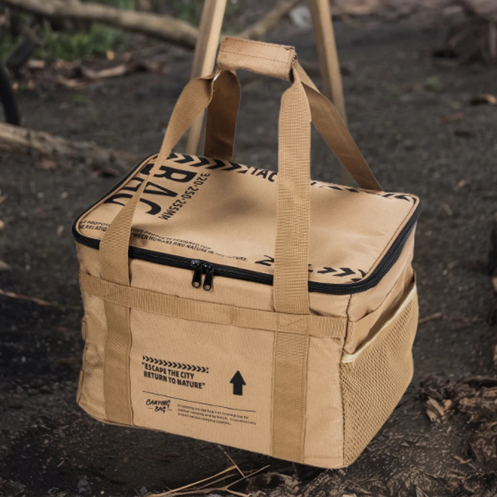 20 L Picnic Bag Cookware Storage Bag with Handle Camping Storage Bag Camping Hiking Meal Bag for Beach Picnic Road Trip Travel