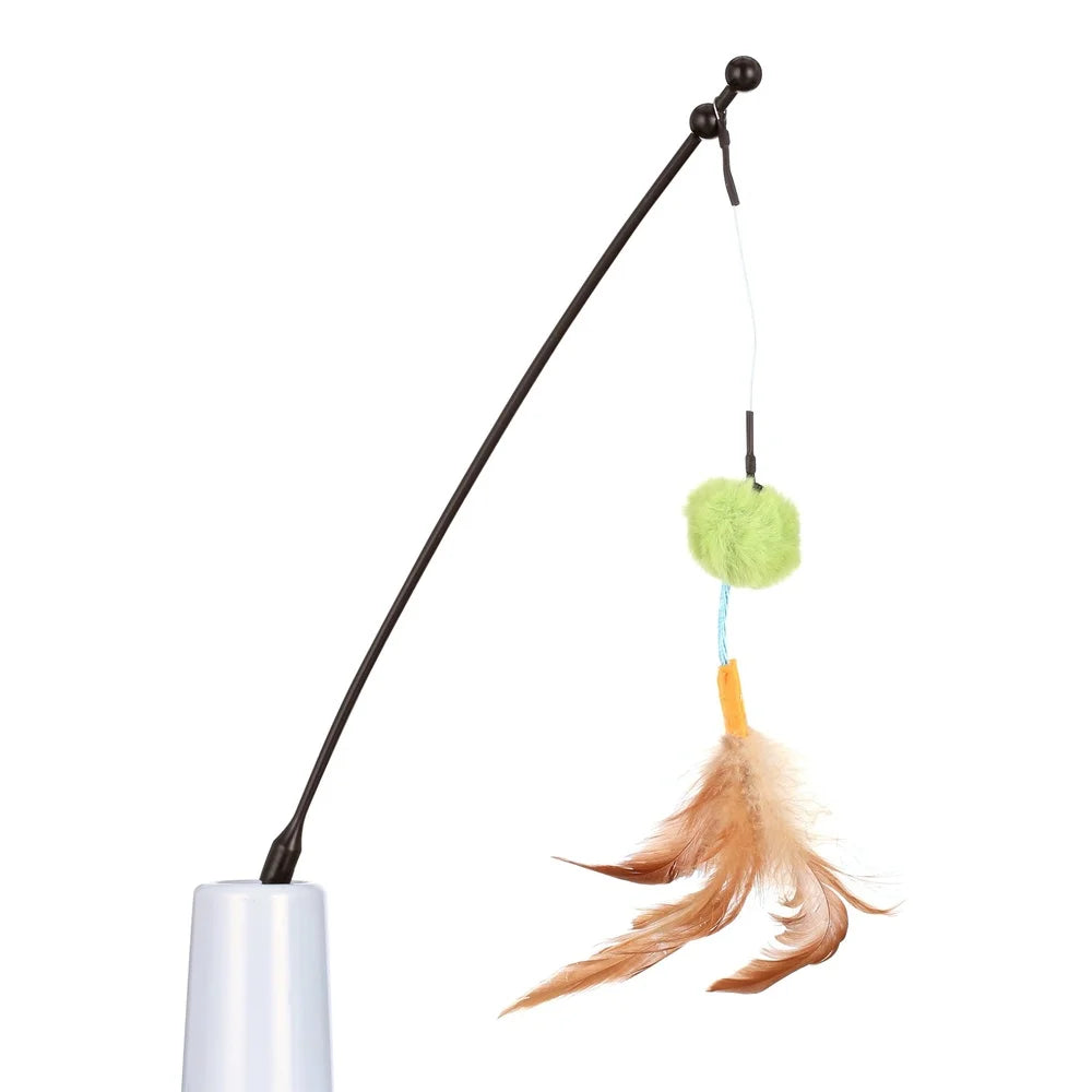 Electronic Cat Toy Interactive Motion Feeder with Speed Settings Multi-Textured Feathers Exercise and Hunting Instincts Safe