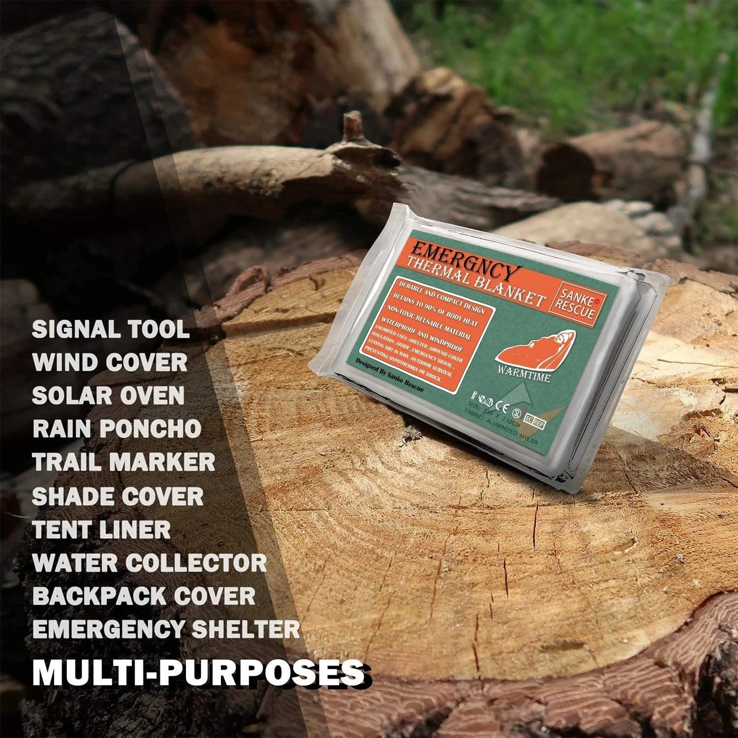 4pcs Emergency Blanket Mylar Thermal Foil Space Blanket Designed for NASA Body Warmer Outdoor First Aid Camping Hiking Travel