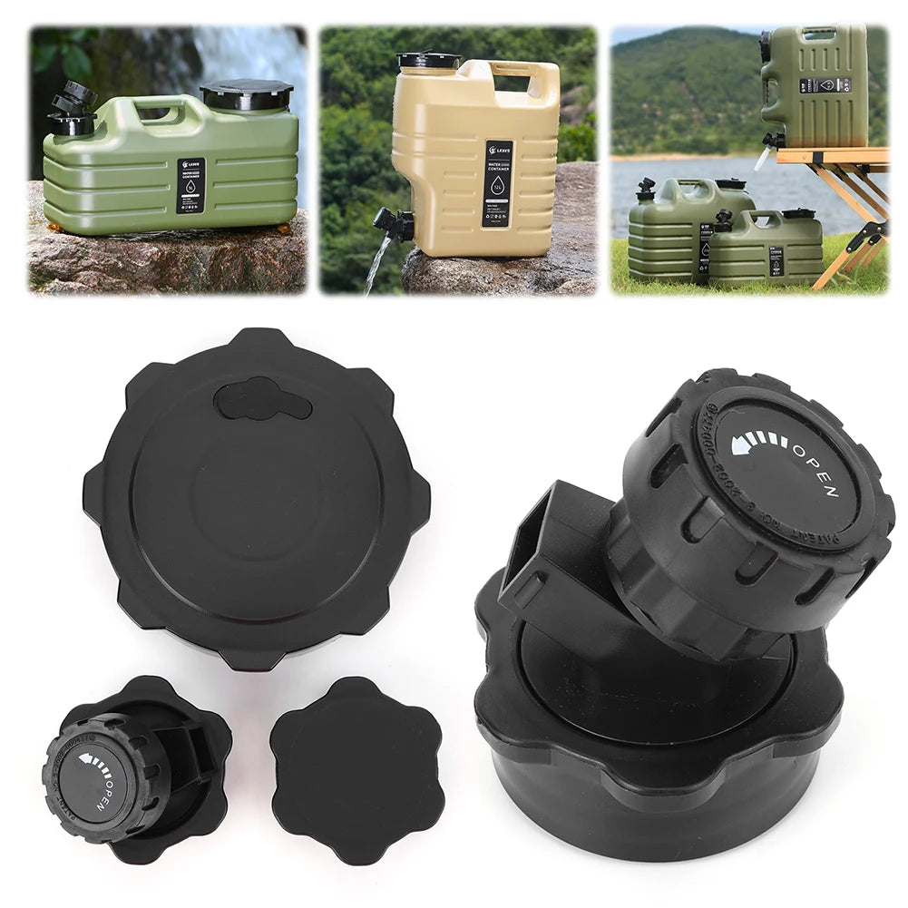 Camping Water Bucket Cover with Spigot Water Storage Container Lid Leak-Proof Water Tank Lid for Outdoor Picnic