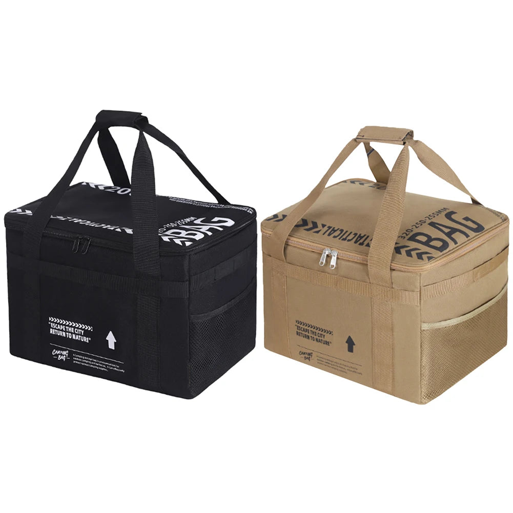 20 L Picnic Bag Cookware Storage Bag with Handle Camping Storage Bag Camping Hiking Meal Bag for Beach Picnic Road Trip Travel