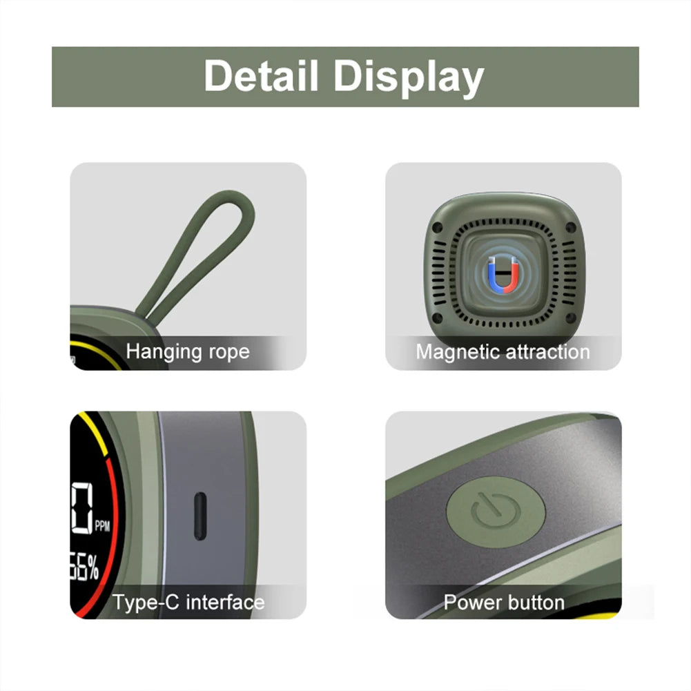 3 In 1 Carbon Monoxide Detector Rechargeable CO Air Quality Monitor CO Temperature Humidity Detector for Outdoor Camping RV Car