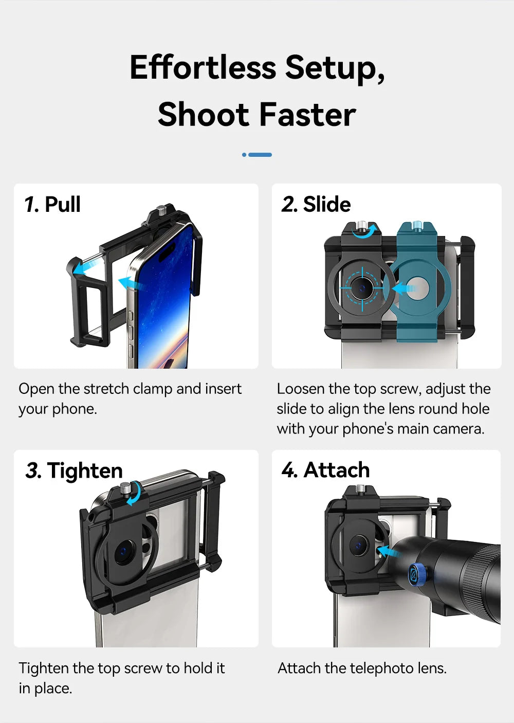 APEXEL 30x Ultra Telephoto Lens Monocular Universal Phone Professional Telescope with Tripod for Travel Camping Bird-watching