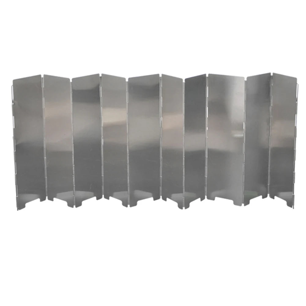 10 Plates Foldable Outdoor Stove Wind Shield Gas Stove Wind Shield Aluminum Wind Shield Deflector Ultralight Outdoor Wind Shield