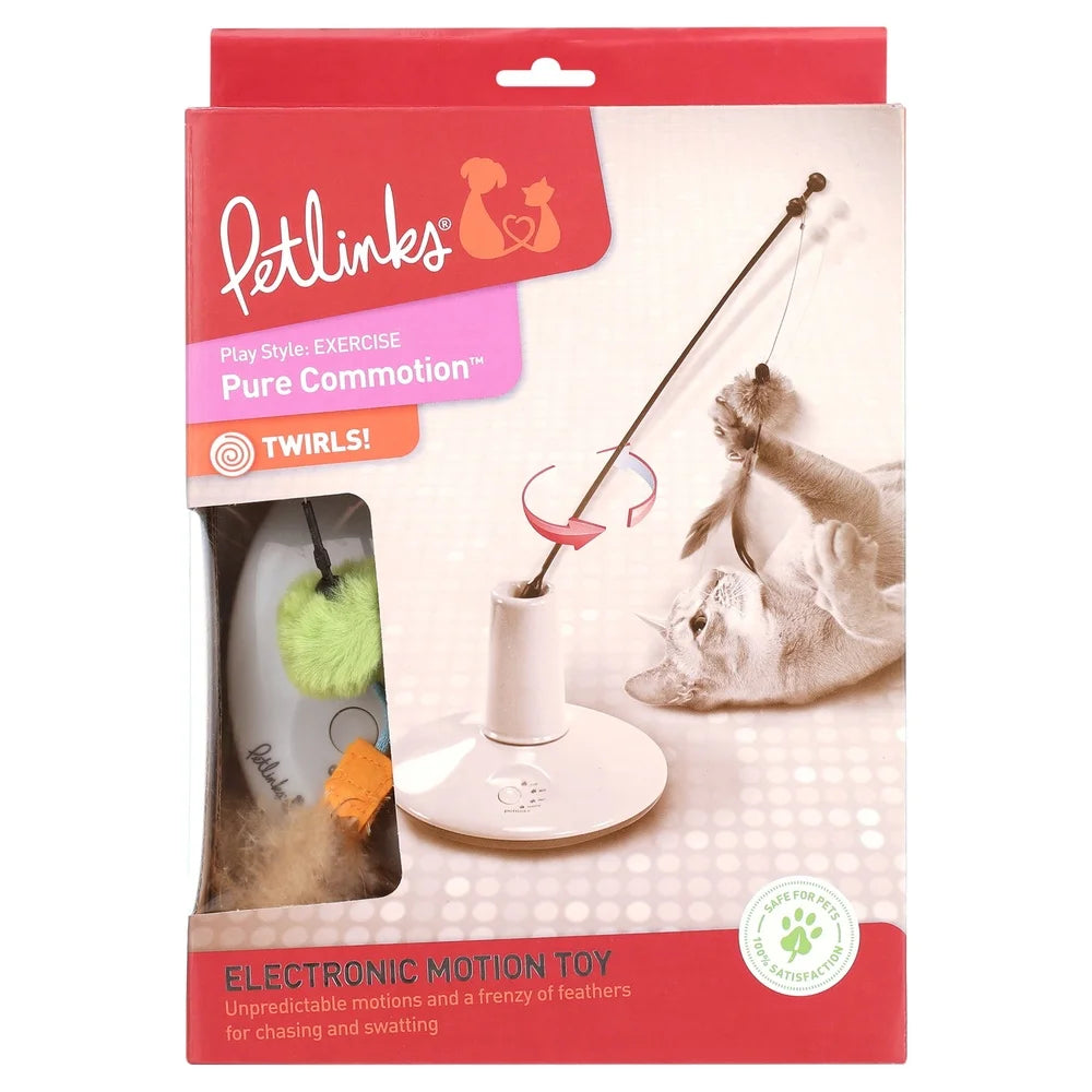 Electronic Cat Toy Interactive Motion Feeder with Speed Settings Multi-Textured Feathers Exercise and Hunting Instincts Safe