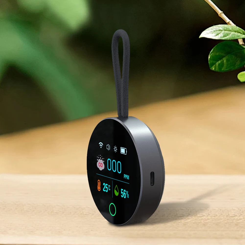 3 In 1 Carbon Monoxide Detector with Magnetic Suction CO Air Quality Monitor 1000mAh CO Temperature Humidity Detector for Travel