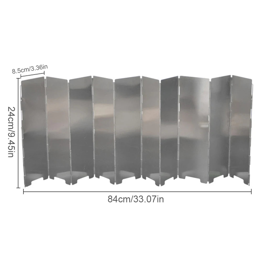 10 Plates Foldable Outdoor Stove Wind Shield Gas Stove Wind Shield Aluminum Wind Shield Deflector Ultralight Outdoor Wind Shield