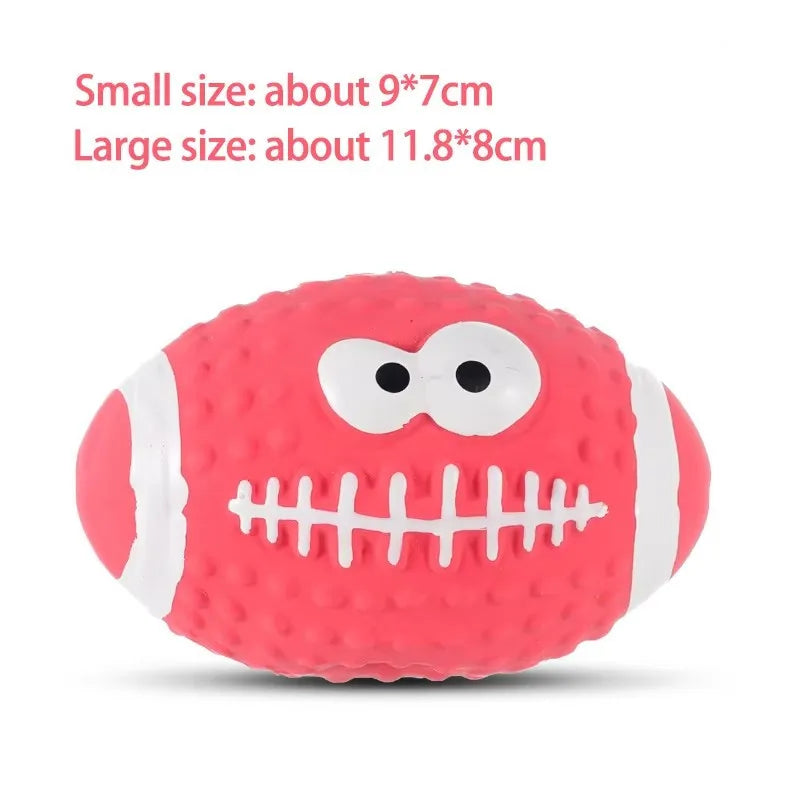 Dog Squeaky Rubber Toys Dog Latex Chew Toy Puppy Sound Toy Animal Bite Resistant Ball Pet Supplies For Small Medium Large Dog